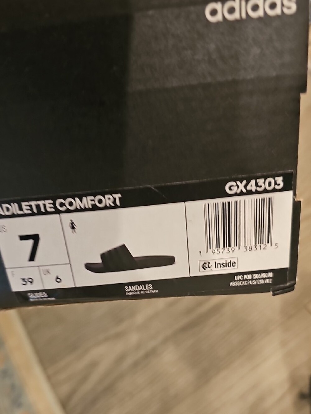 adidas Men’s Gray and Black Slide Sandals - Picture 3 of 5